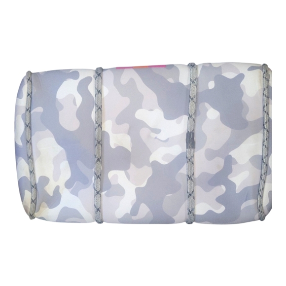 Neoprene Camo Pink, Orange Stripe In Gray Tote With Purse For Beach, Gym, Travel - Picture 6 of 9